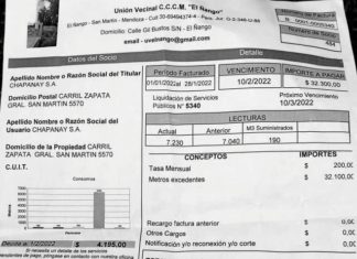 San Martín: domicilios particulares reciben facturas de agua por $32.000