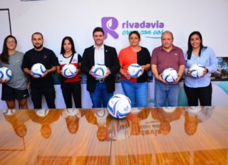 Rivadavia: la comuna donó pelotas a la Liga Rivadaviense