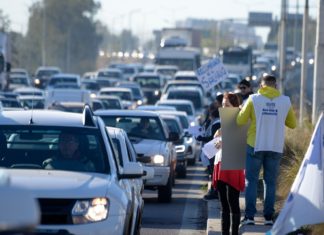 El SUTE se manifestó en el ingreso a la Ciudad en reclamo por paritarias