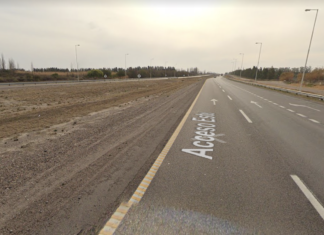 San Martín: perdió el dominio del auto y terminó en medio de la Ruta 7