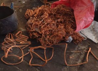 Un detenido y más de 800 kilos de cobre secuestrado