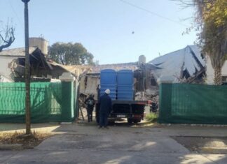 San Martín: Demuelen el viejo edificio para construir la nueva comisaría 12